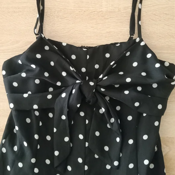 Honey Belle Black and White Polka Dot Romper - Picture 5 of 6